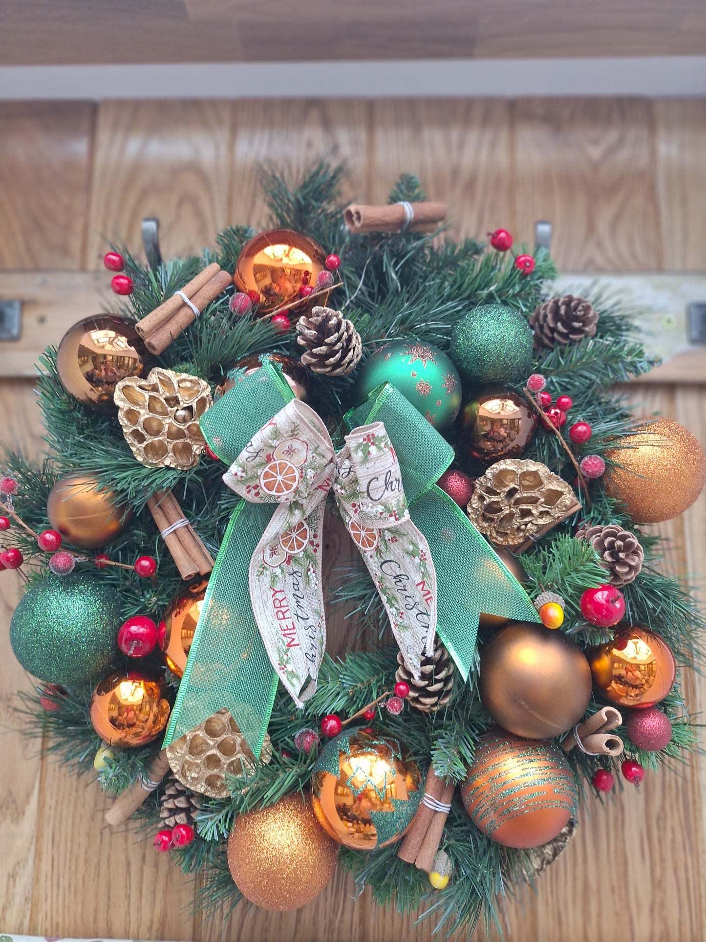 Christmas golden wreath