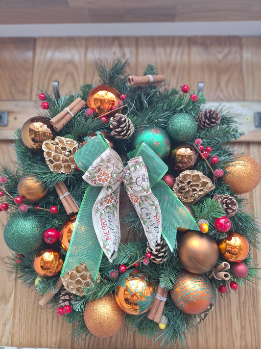 Christmas golden wreath
